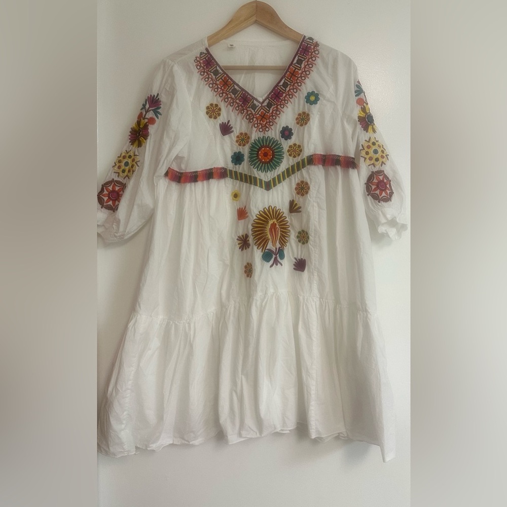 Embroidered White Maxi Dress
